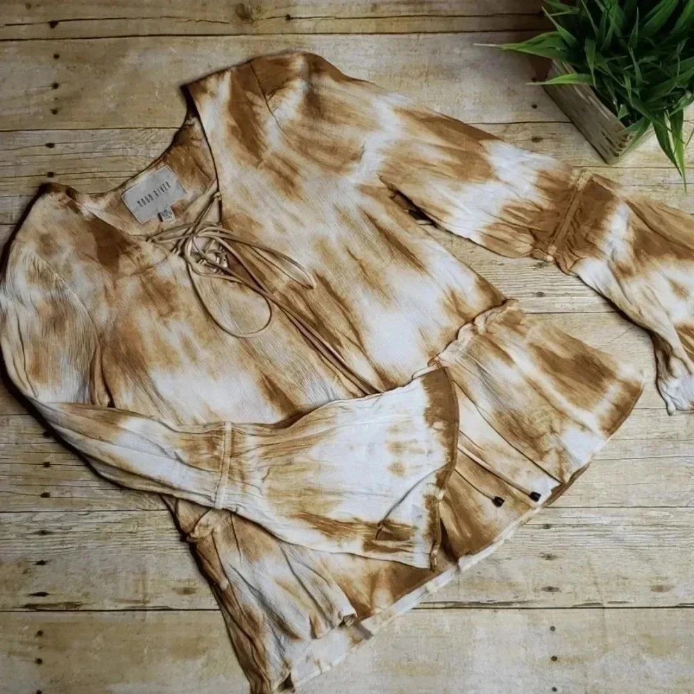Moon River | Boho Shirt | Camel | Size X Small - Picture 3 of 7